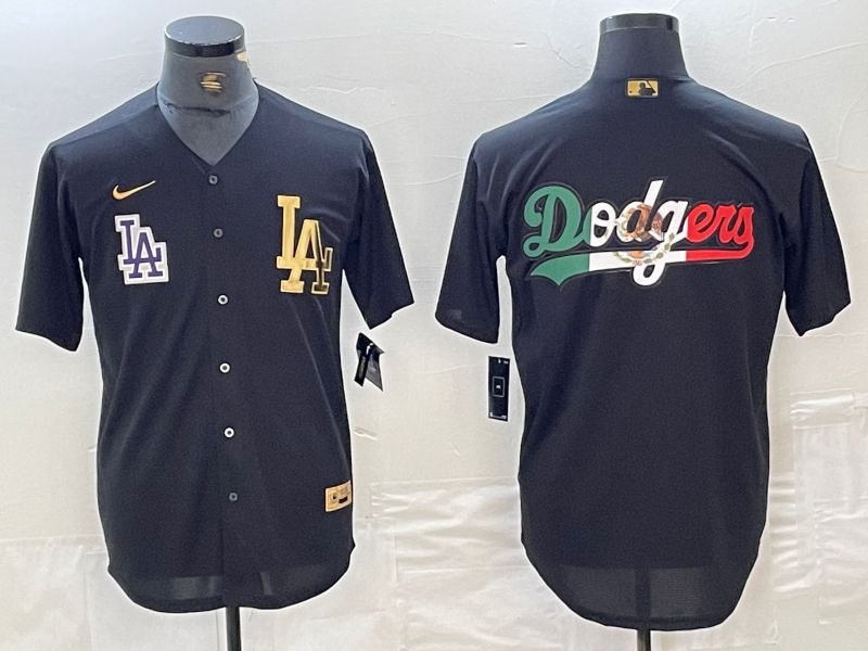 Men Los Angeles Dodgers Blank Black gold 4 th generation Nike 2024 MLB Jersey style 9